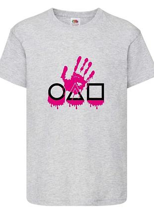 Футболка детская игра в кальмара 0023 (squid game) серая (sqg  gry-0023)