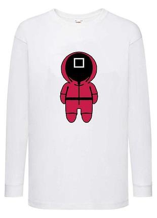 Лонгслив реглан игра в кальмара 005 (squid game)  белый (sqd wh-005)