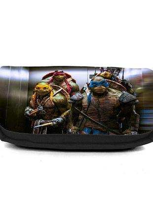 Школьный пенал черепашки ниндзя 0019 (ninja turtles) органайзер универсальный (tmnt-0019-blc) черный
