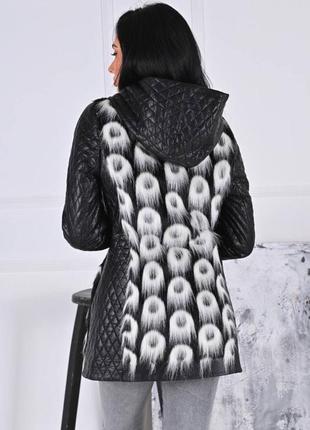 Жіноча куртка еко-хутро+еко-шкіра,р. 42,44,463 фото