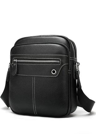 Сумка мужская кожаная черная