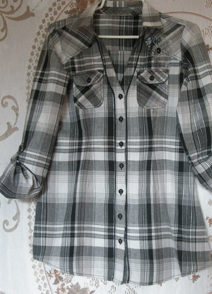 Рубашка в клетку "bay",100%коттон,индия,р.46