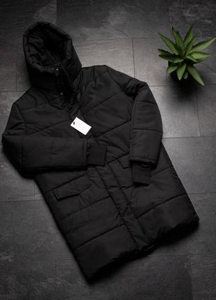 Куртка зимняя, парка мужская длинная, курточка чёрная1 фото
