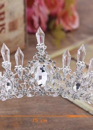 Корона і сережки набір снігова королева світиться тіара для волосся5 фото