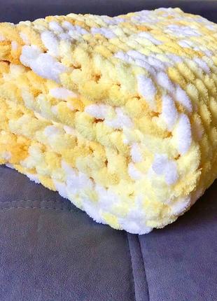 Плюшевый плед из пряжи alize puffy