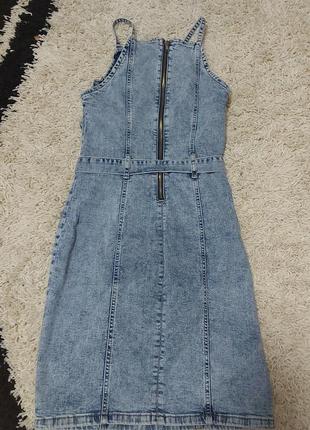 Платье джинсовое на молнии с поясом сарафан джинсовый джинс катон4 фото