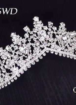 Діадема кольє і сережки еліза набір весільні прикраси корона діадеми1 фото