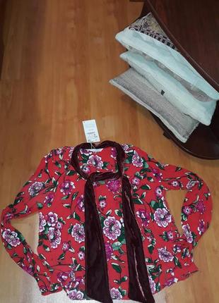 Рубашка с бантом zara