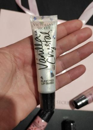 Смачний блиск для губ з шимером vanilla crystal ванільний крістал 💕victorias secret вікторія сікрет вікторія сікрет оригінал