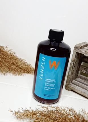 Восстанавливающий шампунь с марокканским маслом арганы venzen hair care essential oil moroccanoil shampoo 
480 мл безсульфатный шампунь