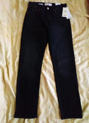 Укороченные черные джинсы с высокой посадкой5 фото
