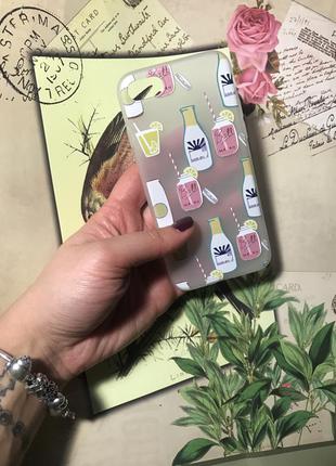 Чехол на iphone 7,8 силиконовый с коктейлями