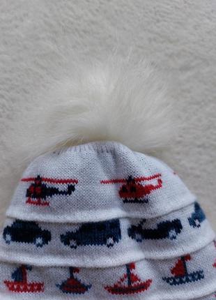 Теплая зимняя шапка 3-9 мес2 фото