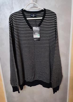 Ніжна коттоновая кофта светр в смужку blue harbour від m&s