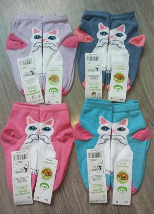 Милі шкарпетки з котиками, на 14 - 16.5 см ніжки