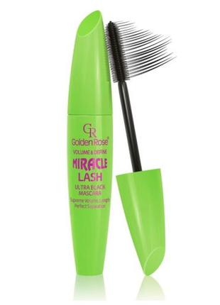 Туш для вій golden rose miracle lash ulrta black mascara к. 8023