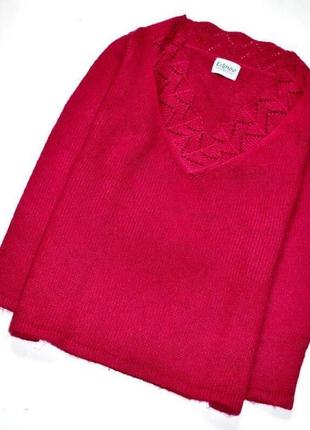 Sale!!!  edmee свитер с ажурной горловиной цвета фуксии. м-л. 10-12.38-40