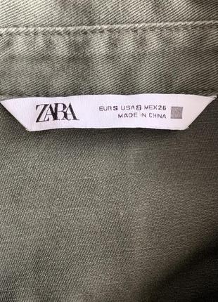 Zara удлиненная комбинированная рубашка платье, крой оверсайз.5 фото