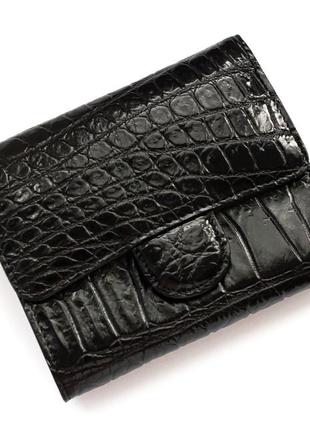 Гаманець зі шкіри крокодила ekzotic leather чорний (cw 110_1)