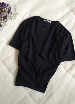 Стильная базовая чёрная блуза топ с имитацией запаха от zara