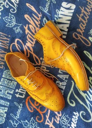 Туфли броги желтые сочные