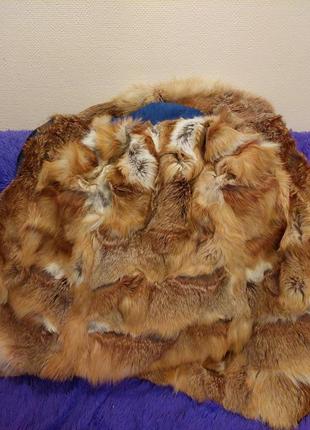Джинсовое пальто с мехом лисы