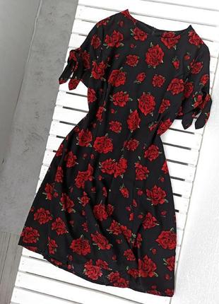 Платье в цветочный принт розы zara