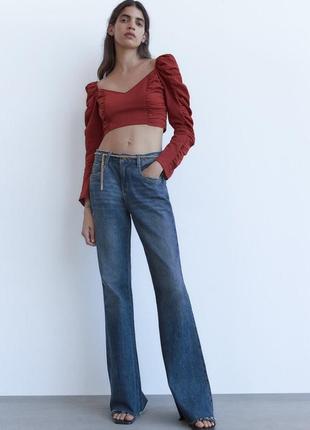 Топ с длинным рукавом zara