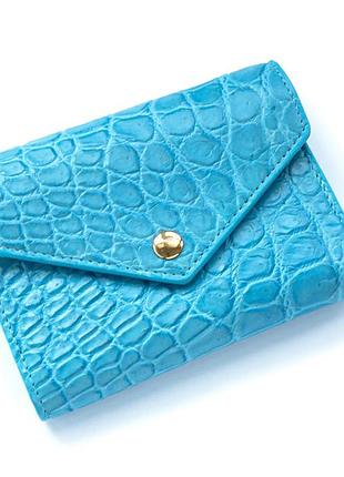 Кошелек из кожи крокодила ekzotic leather голубой (cw 110_2)