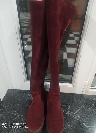 Зимние замшевые сапоги