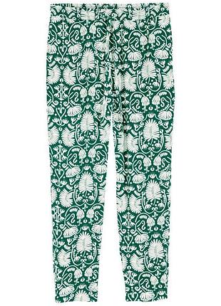Зеленые брюки в цветочный принт zara