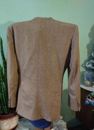 Мужской пиджак из 100 процентного кашемира цвета camel на подкладке из вискозы2 фото