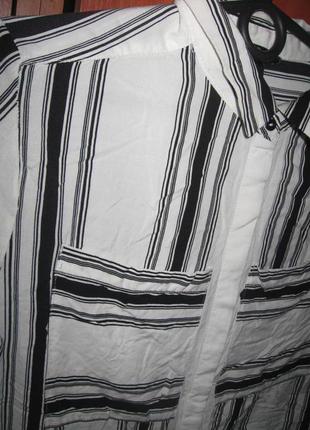 Рубашка полоска бело-черная3 фото
