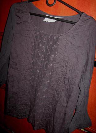 Блуза с шитьем серая1 фото