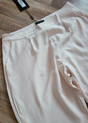 Молочно бежеві нові 👌стильні штани на підкладці 🤍8 фото