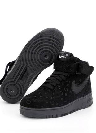 Кроссовки женские nike air force high x lv (зима, внутри мех)