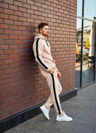 Спортивний костюм на флісі, бежевий спортивний костюм