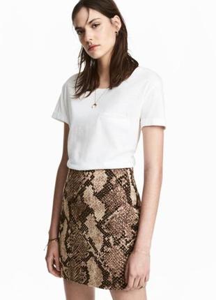 Женская юбка змеиный принт h&m