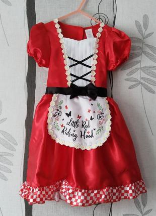 Карнавальна сукня червоної шапочки на 5-6 років