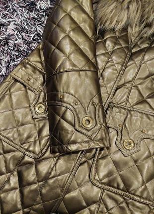 Кожаное демисезонное пальто с натуральным мехом размера s m4 фото