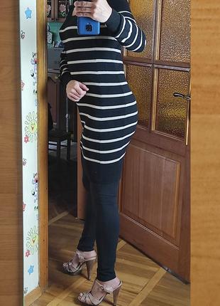 Трикотажное теплое платье туника для беременных вагітних h&m2 фото