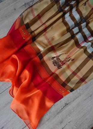 Большой яркий шарф палантин шаль в стиле burberry 185*110 см шелк5 фото