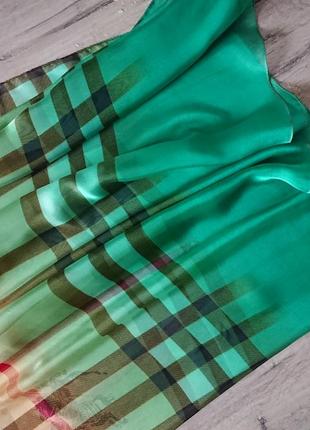 Большой яркий шарф палантин шаль в стиле burberry 185*110 см шелк6 фото
