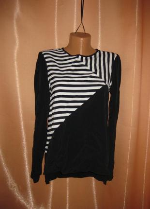 Легкая чёрная блузка, s, zara,   км1048 маленький размер длинный рукав