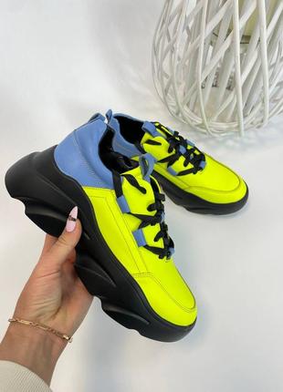 Кроссовки 7️⃣0️⃣7️⃣ дизайнерские цветные кожа натуральная