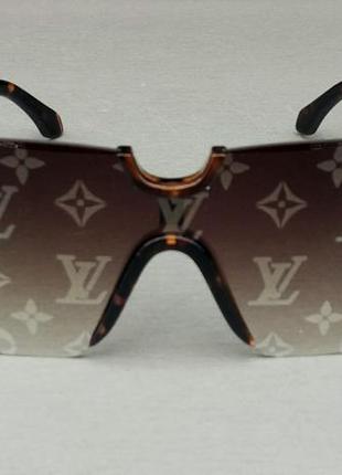 Louis vuitton очки женские солнцезащитные коричневые с градиентом зеркальным напылением с логотипом бренда на линзах2 фото