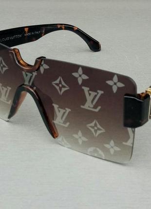 Louis vuitton очки женские солнцезащитные коричневые с градиентом зеркальным напылением с логотипом бренда на линзах1 фото