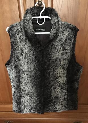 Gerry weber 40 42 евроразмер мех стильная жилетка с паетками