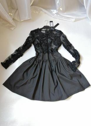 Платье  гипюр кружево сетка с цветами пышная юбка ...размер 66 плечи от шва до шва 35 см пог 43 см т1 фото
