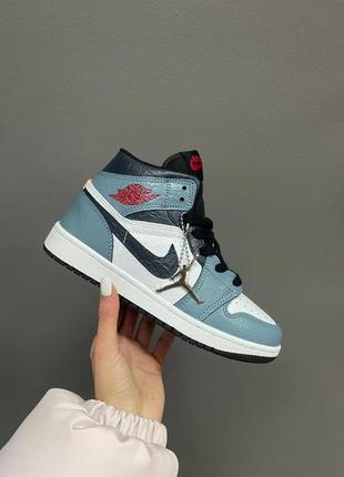 Жіночі шкіряні високі кросівки nike air jordan 1 retro🆕найк аїр джордан